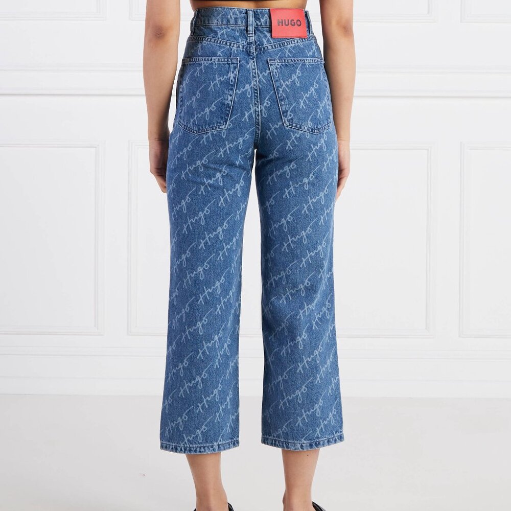 HUGO Women's Cotton Logo/High-Rise Denim Jeans  size:  29x32 Color: Blue